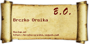 Brczko Orsika névjegykártya